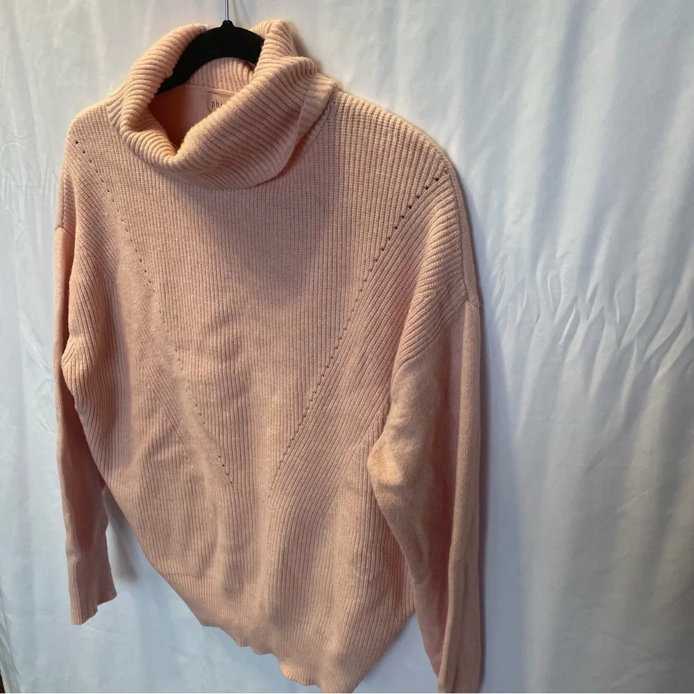 Philosophy Knit SOFT Turtleneck Pullover Sweater Pink Medium‎ Barbiecore Preppy